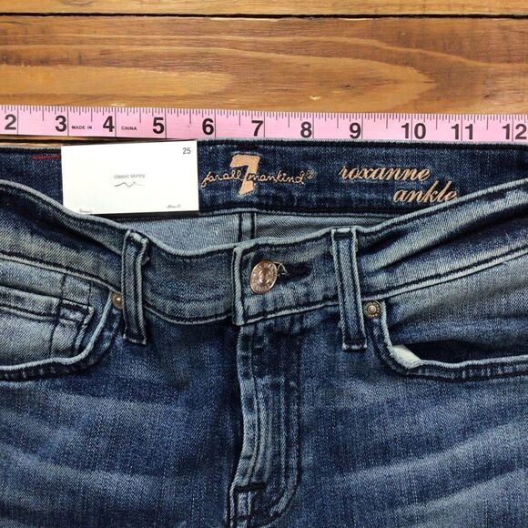 7FOR all mankind Roxanne classic ankle skinny high rise waist soft denim size 25 - Picture 8 of 11